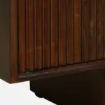 Hloverton Solid Teak Wood Entertainment Unit in Moisture Resistant Rustic Oak Finish - Image 4