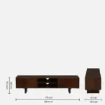 Hloverton Solid Teak Wood Entertainment Unit in Moisture Resistant Rustic Oak Finish - Image 7