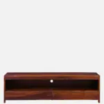 Ashford Sheesham Wood Media Console in Scratch Resistant Honey Oak Finish - Image 2