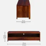 Ashford Sheesham Wood Media Console in Scratch Resistant Honey Oak Finish - Image 3