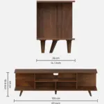 Brentwood Rubberwood TV Stand in Fade Resistant Natural Wenge Finish - Image 4