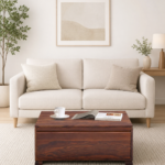 Acacia Live Edge Slab Coffee Table with Iron Hairpin Legs