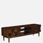 Elmswood Mango Wood TV Console in Stain Resistant Dark Mahogany Finish - Image 5