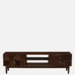 Elmswood Mango Wood TV Console in Stain Resistant Dark Mahogany Finish - Image 7