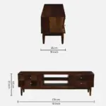 Elmswood Mango Wood TV Console in Stain Resistant Dark Mahogany Finish - Image 10