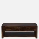 Mango Wood Rustic Farmhouse Coffee Table in Dark Walnut - Image 6