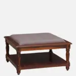 Birchwood Round Coffee Table with Wicker Shelf in White - Image 3