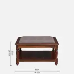 Birchwood Round Coffee Table with Wicker Shelf in White - Image 4