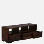 Cedarvale Acacia Solid Wood Media Unit in Stain Resistant Golden Teak Finish - Image 4