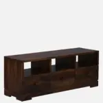 Cedarvale Acacia Solid Wood Media Unit in Stain Resistant Golden Teak Finish - Image 8