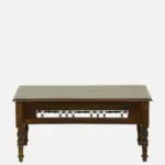 Reclaimed Driftwood Coffee Table with Glass Top in Antique Oak - Image 6