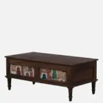 Neem Wood Handcrafted Coffee Table in Distressed Grey Finish - Image 2