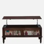 Neem Wood Handcrafted Coffee Table in Distressed Grey Finish - Image 5