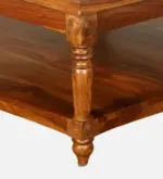 Rubberwood Minimalist Coffee Table in Matte Black Finish - Image 3