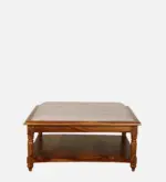 Rubberwood Minimalist Coffee Table in Matte Black Finish - Image 4