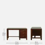 Villa Sheesham Wood Writing Table in Scratch Resistant Honey Oak Finish - Image 3
