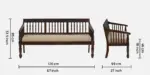 croma Sheesham Wood 3 Seater Sofa In Provincial Teak Finish - Image 3