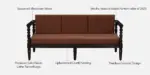 Klone Sheesham Wood 3 Seater Sofa In Mocha Mousse Colour - Image 4