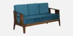 Nede Sheesham Wood 3 Seater Sofa In Blue Colour - Image 4