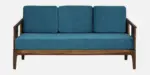 Nede Sheesham Wood 3 Seater Sofa In Blue Colour - Image 6