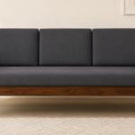 Halk Sheesham Wood 3 Seater Sofa In Grey Colour