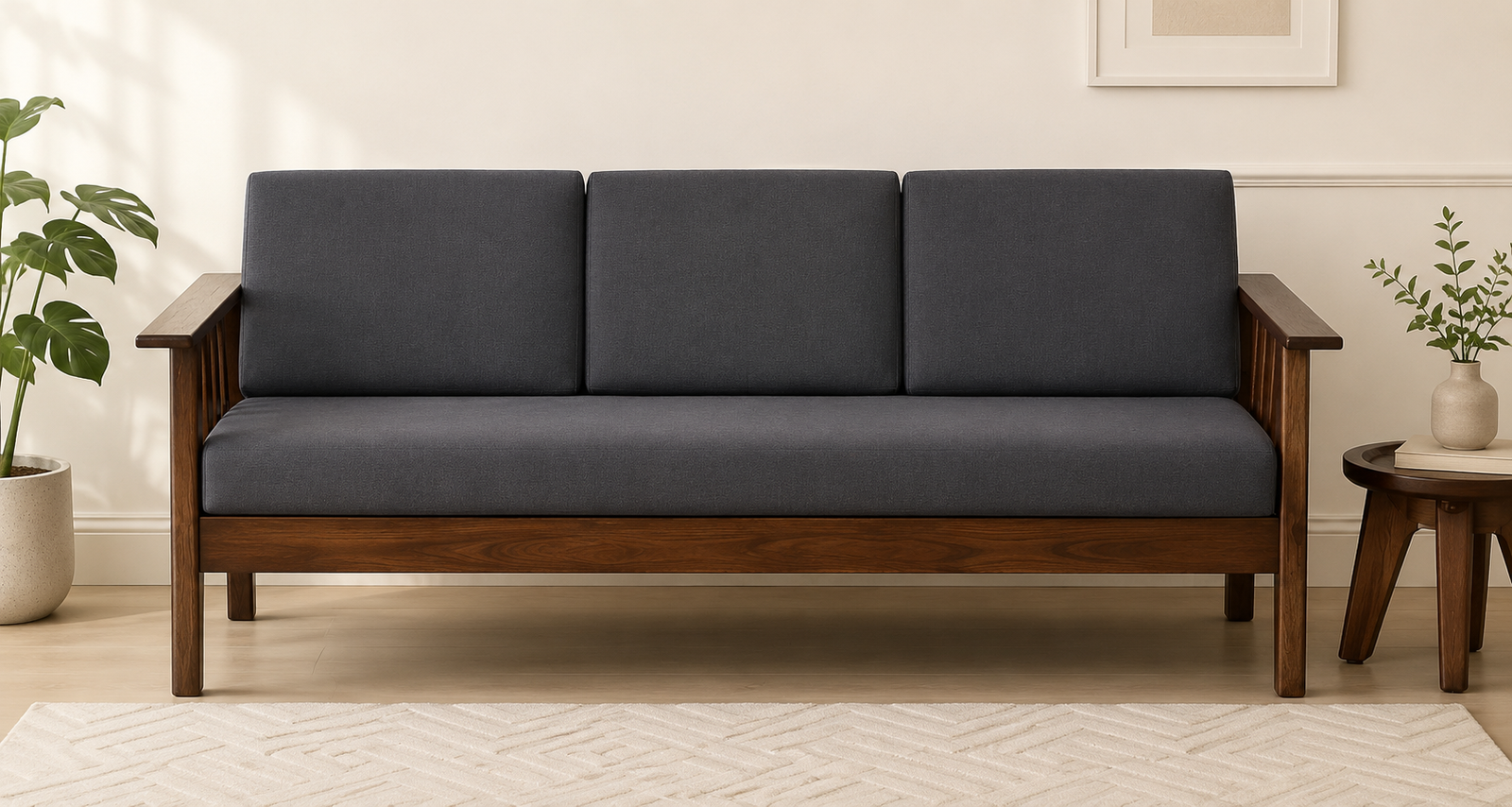 Halk-Sheesham-Wood-3-Seater-Sofa-In-Grey-Colour-classicwood-1.png Halk Sheesham Wood 3 Seater Sofa In Grey Colour - Image 1