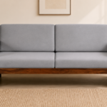 Verona Contemporary 3 Seater Sofa in Natural Wood Finish