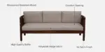 Aura Modern Wooden 3 Seater Sofa with Cushioned Seating - Image 8