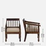 Oslo Premium Sheesham Wood Single Seater Sofa Chair in Honey Oak Finish - Image 6