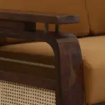 Monk Solid Sheesham Wood Luxury Single Seater Sofa in Walnut Finish - Image 5