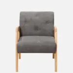 Verona Modern Upholstered Sheesham Wood Accent Chair for Living Room - Image 4