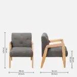 Verona Modern Upholstered Sheesham Wood Accent Chair for Living Room - Image 6