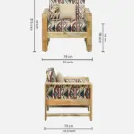 Nova Luxury Fabric Armchair with Comfortable Backrest and Wide Seating - Image 4