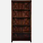 Driftola Mango Wood Book Rack with Rustic Distressed Finish and Iron Brackets - Image 4