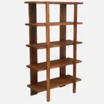 Grainvell Solid Acacia Wood Bookcase with Adjustable Shelves in Honey Oak - Image 4