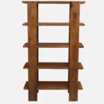 Grainvell Solid Acacia Wood Bookcase with Adjustable Shelves in Honey Oak - Image 6