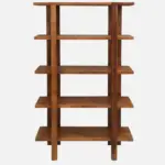 Grainvell Solid Acacia Wood Bookcase with Adjustable Shelves in Honey Oak - Image 7