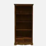 Mudrika Sheesham Wood Bookshelf with Hand Carved Panel Sides in Raw Brown - Image 7