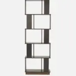 Aranyak Solid Wood Bookshelf with Bamboo Shelf Edges in Deep Forest Brown - Image 3