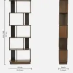 Aranyak Solid Wood Bookshelf with Bamboo Shelf Edges in Deep Forest Brown - Image 7