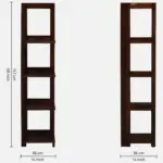 Sunora Engineered Wood Bookshelf with Gold Trim Legs in Desert Sand White - Image 3