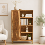 Itihas Solid Sheesham Wood Bookshelf with Straight Legs in Honey Oak Finish