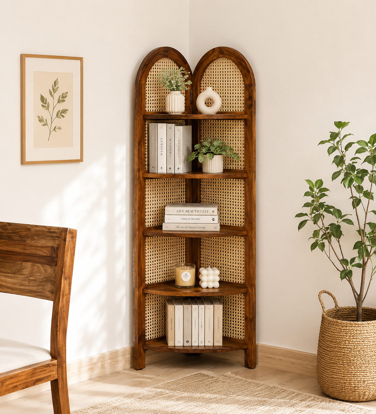 Dharitri-Solid-Sheesham-Wood-Bookshelf-in-Natural-Oak-Finish-classic-wood-1.png Dharitri Solid Sheesham Wood Bookshelf in Natural Oak Finish - Image 1