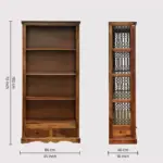 Praangan Solid Sheesham Wood Bookshelf in Walnut Brown Finish - Image 6