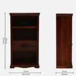 Pancham Solid Sheesham Wood Bookshelf in Honey Natural Finish - Image 6