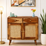 Arnav Sheesham Wood Utility Cabinet With Shelves In Walnut Finish