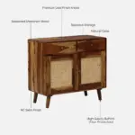 Arnav Sheesham Wood Utility Cabinet With Shelves In Walnut Finish - Image 12