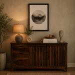Ishaan Solid Wood Display And Storage Cabinet In Natural Finish