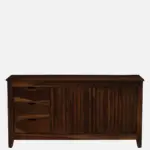Ishaan Solid Wood Display And Storage Cabinet In Natural Finish - Image 2