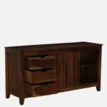 Ishaan Solid Wood Display And Storage Cabinet In Natural Finish - Image 3